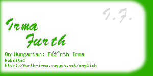 irma furth business card